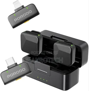 Porodo Orion Lavalier Microphone, Type-c & Lightning Head Connector,