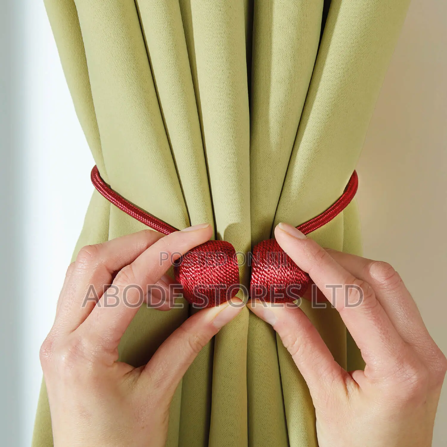 Magnetic Ball Curtain Tieback Holder Red