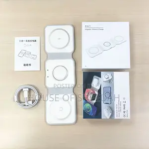 Foldable 3-in-1 Magnetic Wireless Charging Station.
