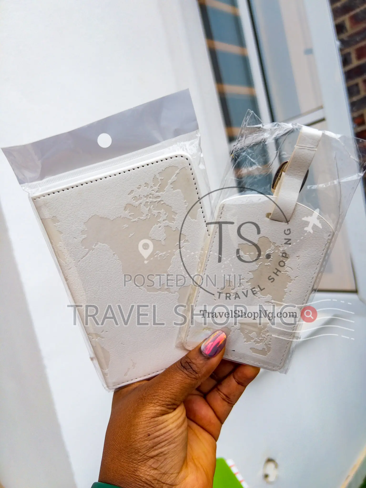 Map Patterned Rfid Blocking Passport Cover | W/Matching Luggage Tag