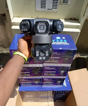 V380 Pro Triple Lens Solar PTZ Camera With Auto Tracking