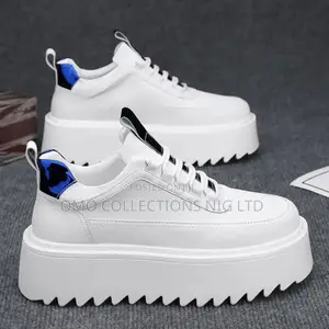 Luxury Men White Lace-Up Urban Designer Sneakers