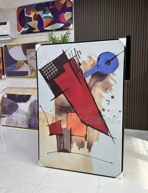 Room Art Canvas Painting Nordic Cream Style Abstract Color Block Textu
