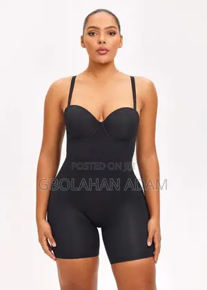 Black Strapless Cupped Shapewear Bodysuit