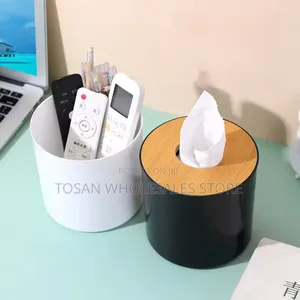 Bamboo and Wood Tissue Box