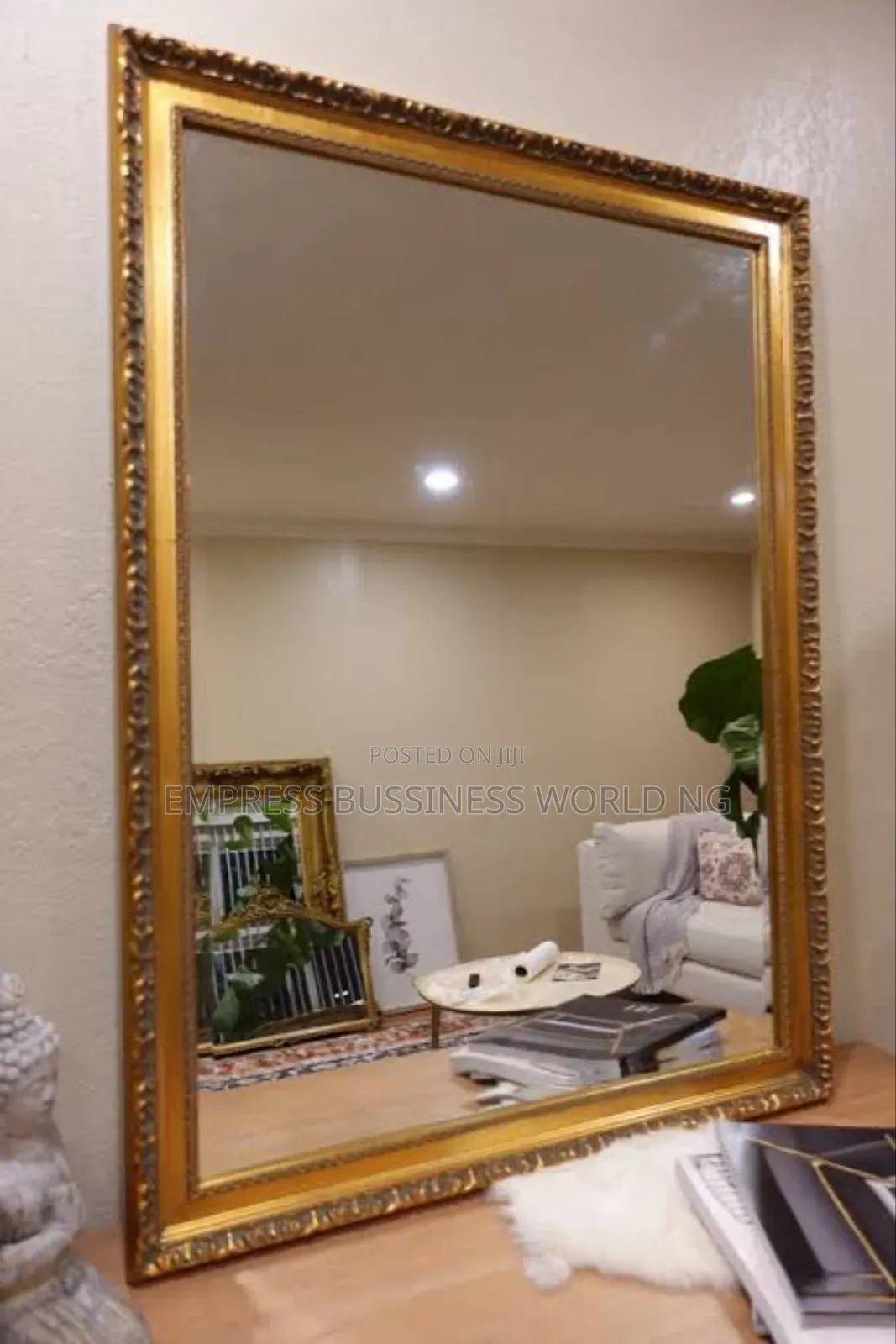 Large Vintage Mirror With Gold Frame