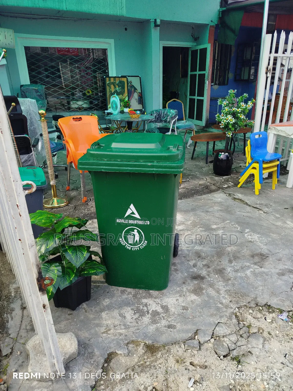 "Durable Plastic Waste Bin – 240l