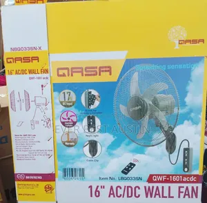 Qasa 16inches 17watts Ac/Dc Solar Inverter Wall Fan