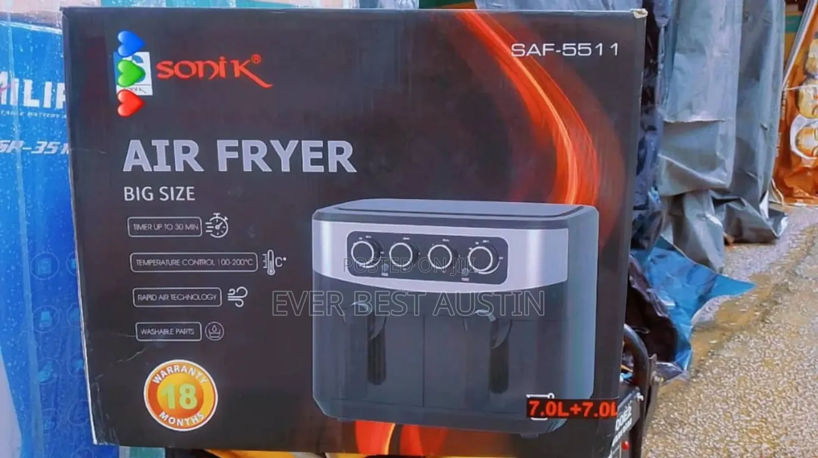 Sonik Double Door Air-Fryer 14litres