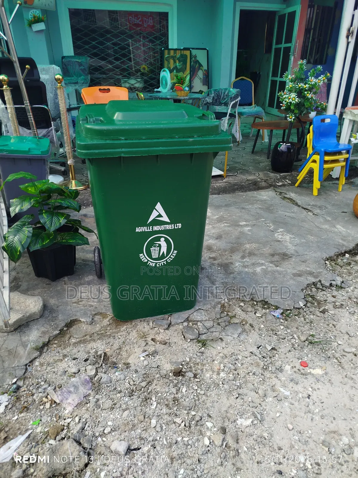 Waste Bin With Wheels
 240 Litres