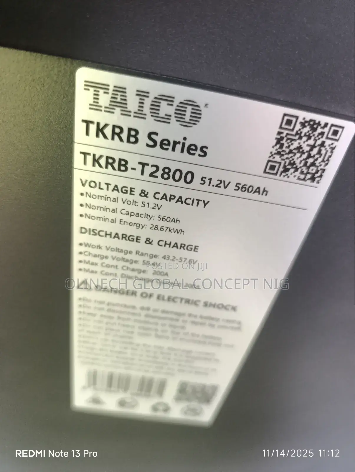 28 Kwh 48 Vtaico Lithium Battery