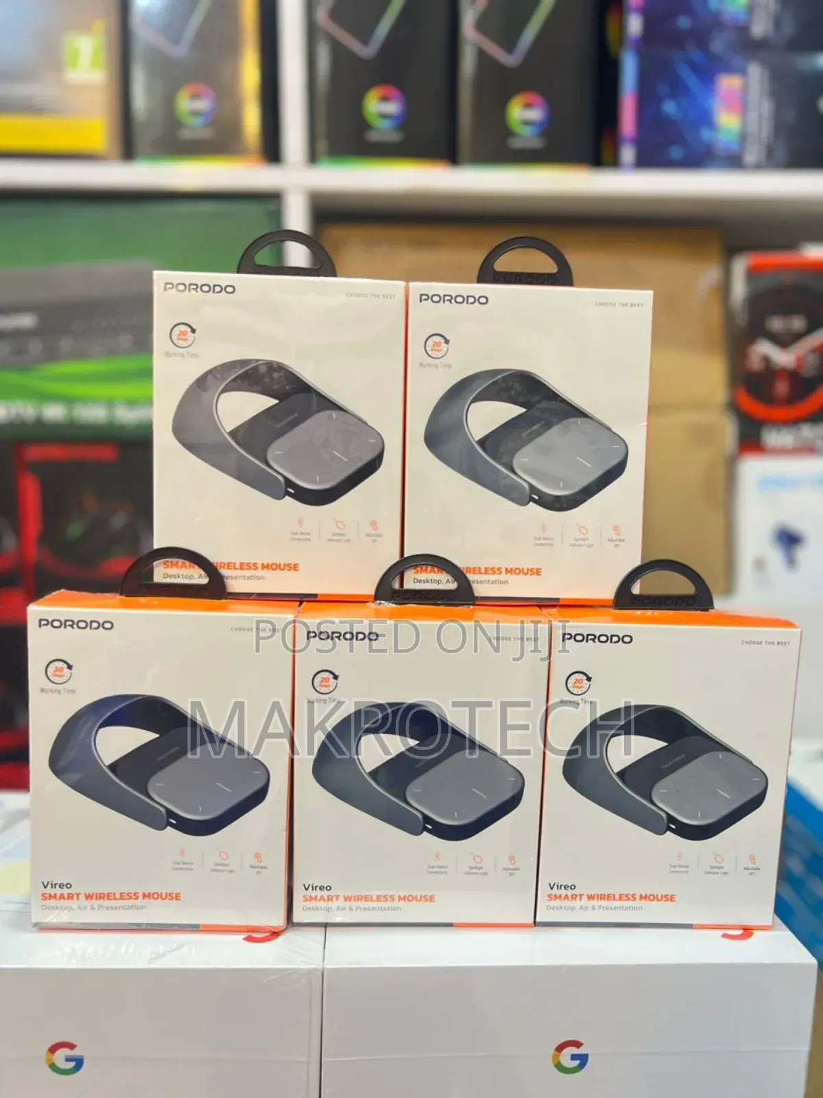 Porodo Vireo Wireless Performance Mouse, Detachable Air Mouse, 5 Dpi