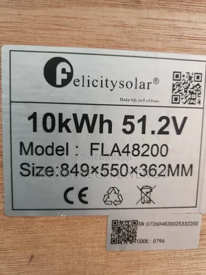 Felicity 10kwh 51.2v Lithium Phosphate Battery Flat