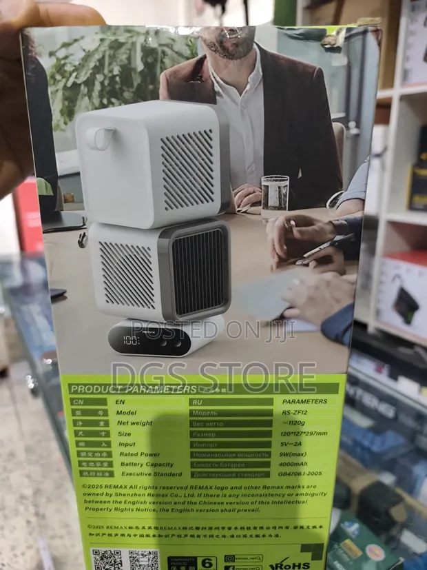 Remax Zf12 Dual Turbos Digital Display Fan - DGS Store ▷ Price
