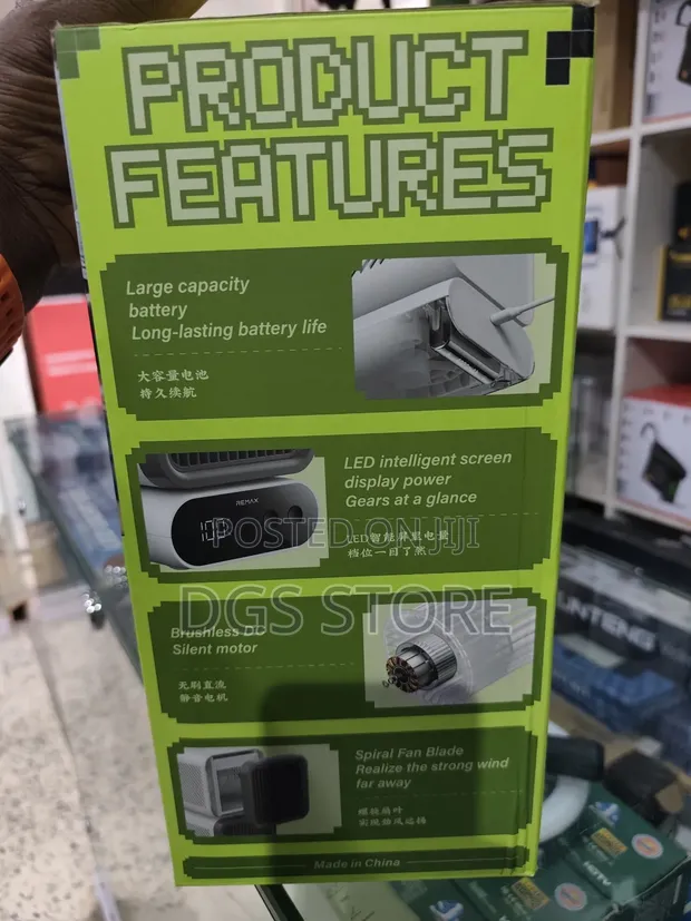 Remax Zf12 Dual Turbos Digital Display Fan - DGS Store ▷ Price