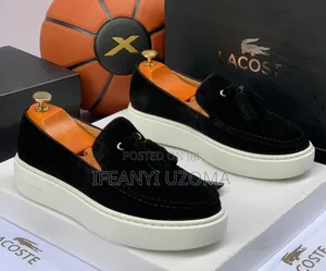 Luxury Lacoste White Sole Loafers Men Shoe