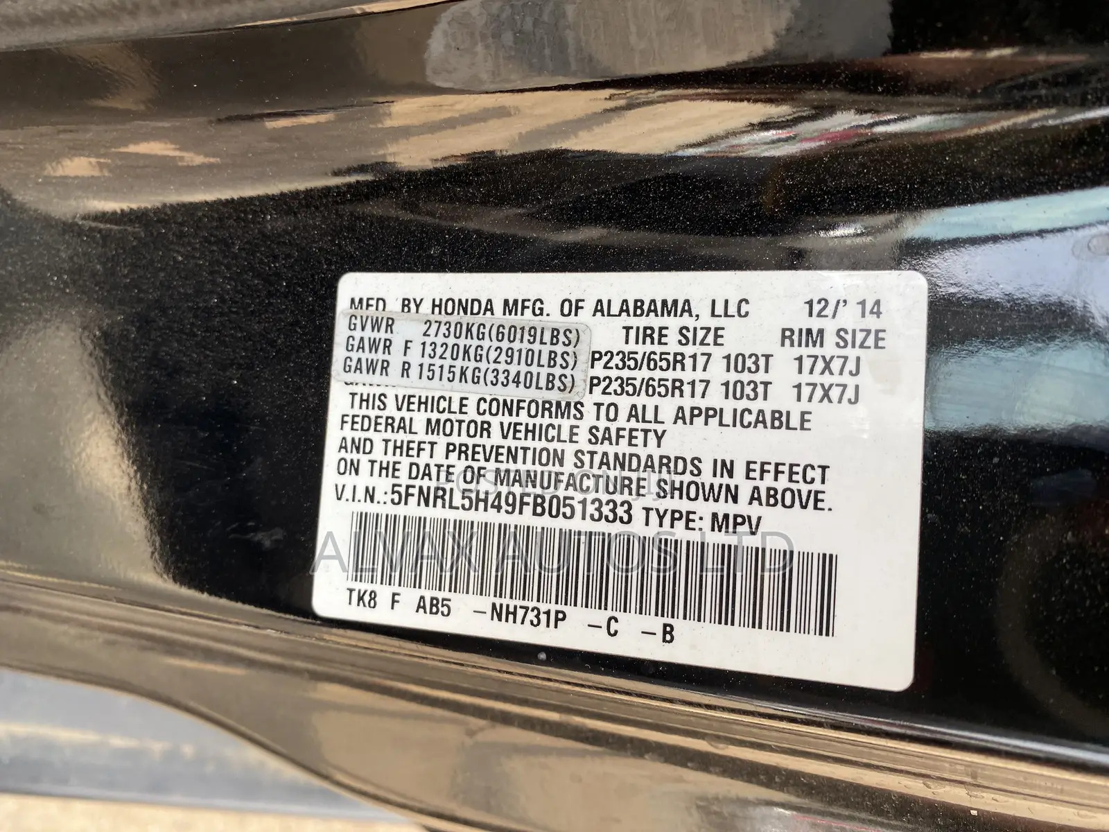 Honda Odyssey 2014 Black