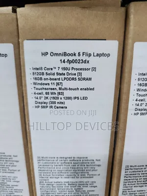 New Laptop HP OmniBook 5 Flip 14-fp0023dx 16GB Intel Core 7 SSD 512GB