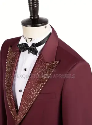 Classic Red Wine Daro Stone Tuxedo Men’S Suit