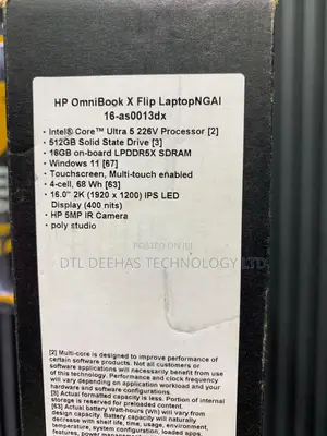 New Laptop HP OmniBook X Flip 16" 16GB Intel Core Ultra 5 SSD 512GB