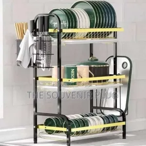 3 Layers Black Metal Plate Rack