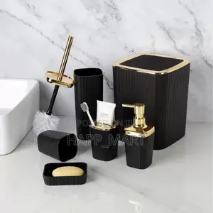6-in-1 Luxury Bathroom Set (Black Gold Edition)