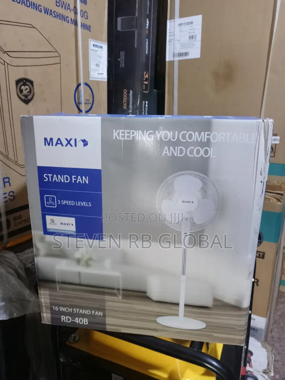 Maxi 16" Standing Fan – White (Rd-40b)