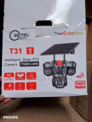 V380 Triple Lens, 9mp 4g, 2way Audio PTZ Solar Camera