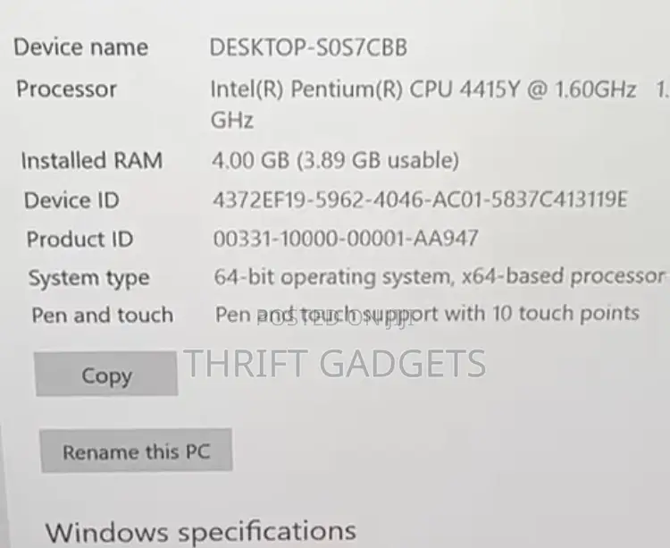 Laptop Microsoft Surface Go 4GB Intel Pentium SSD 60GB
