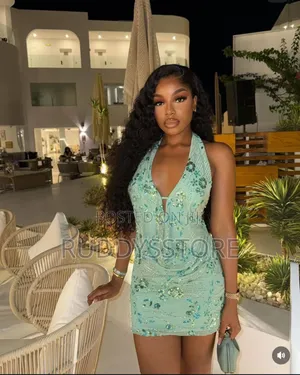 Mint Green Sequin Halter Mini Dress – Backless Stunning