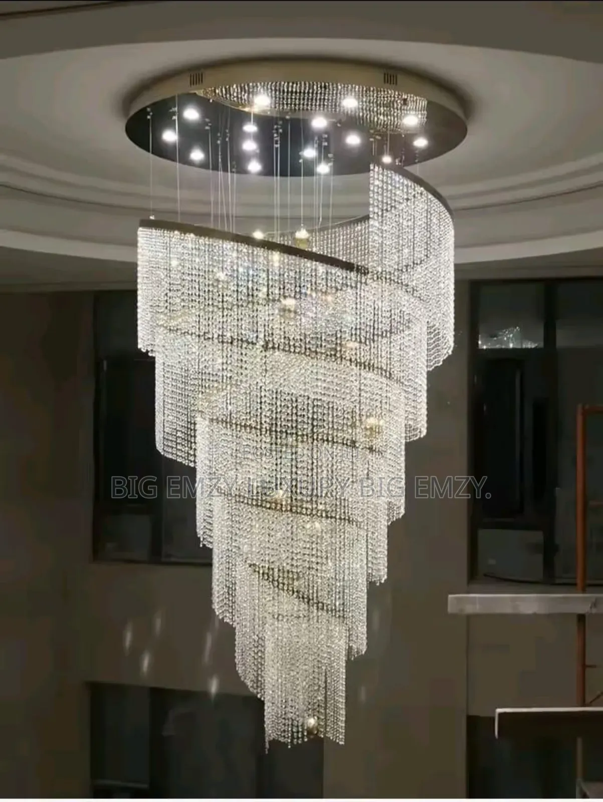 Spiral Crystal Chandelier.