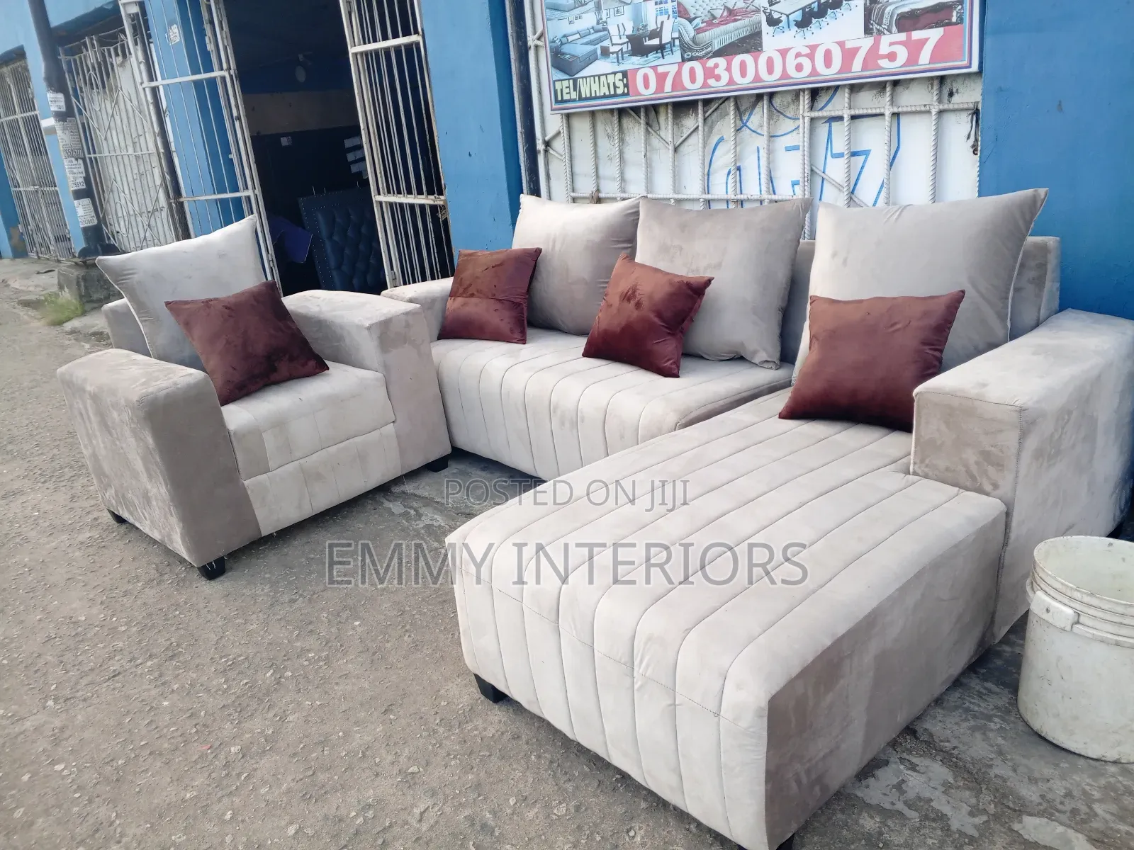 Quality Living Room L Shaped Fabric Sofa It's Available