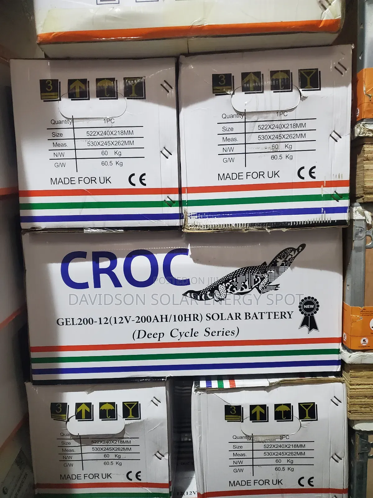 200arh 12v Croc Gel Battery