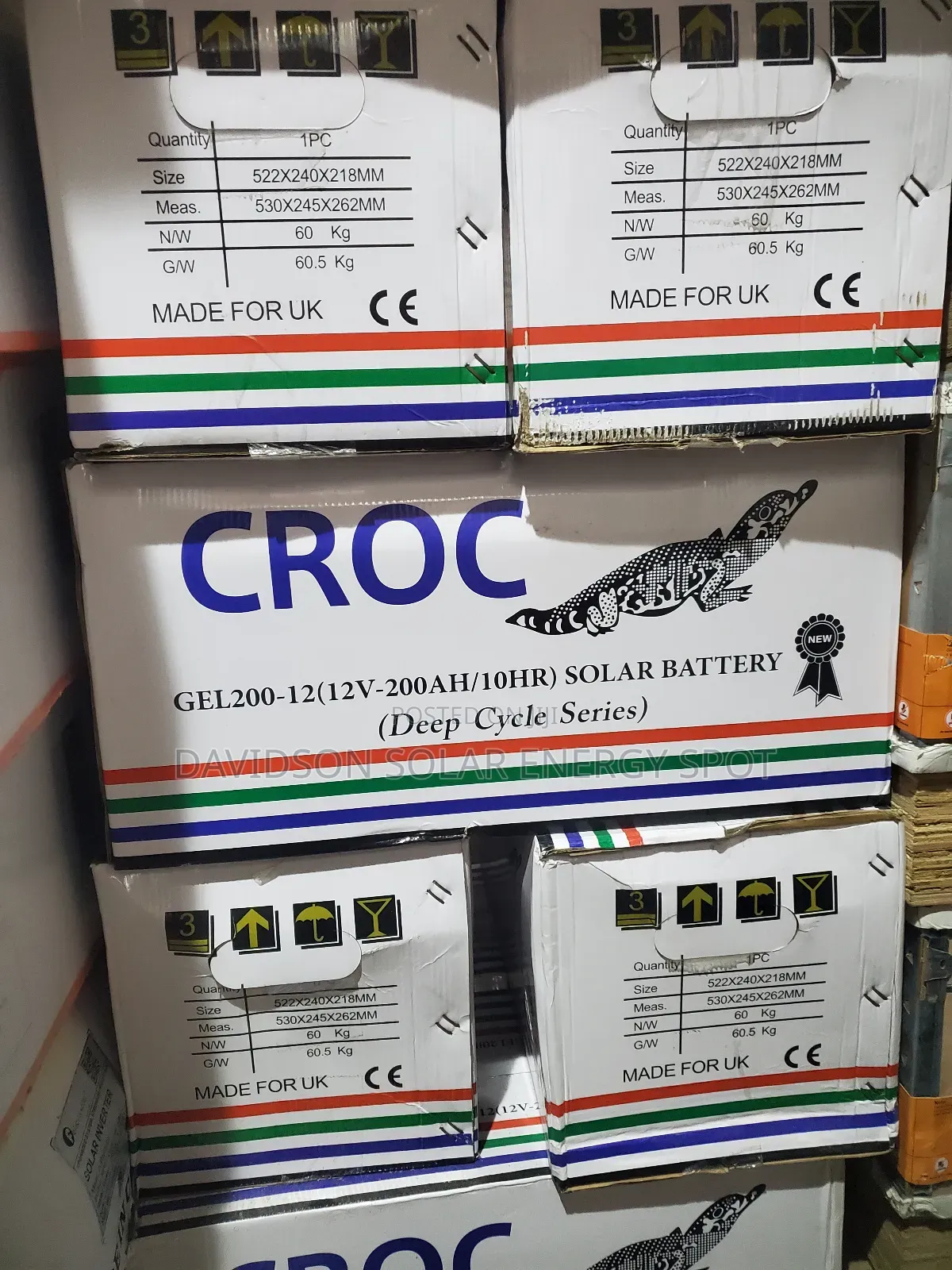 200arh 12v Croc Gel Battery
