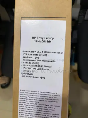 New Laptop HP Envy 17 16GB Intel Core Ultra 7 SSD 1T