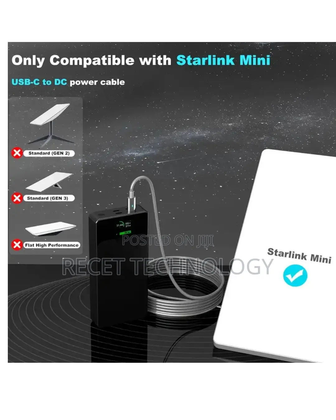 Starlink Mini Cable to Power Bank