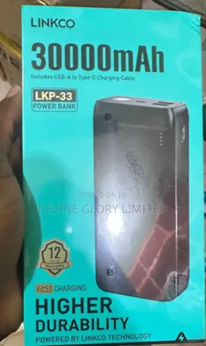 Linkco LKP-33 30000mah Power Bank – Dual Usb Fast Charging