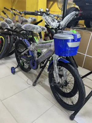 Kids' Bicycle With Training Wheels and a Front Basket