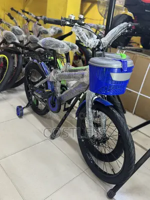 Kids' Bicycle With Training Wheels and a Front Basket