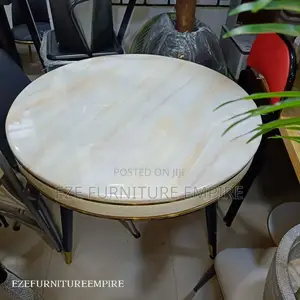 Round Marble Dining Table by 4 Seaters