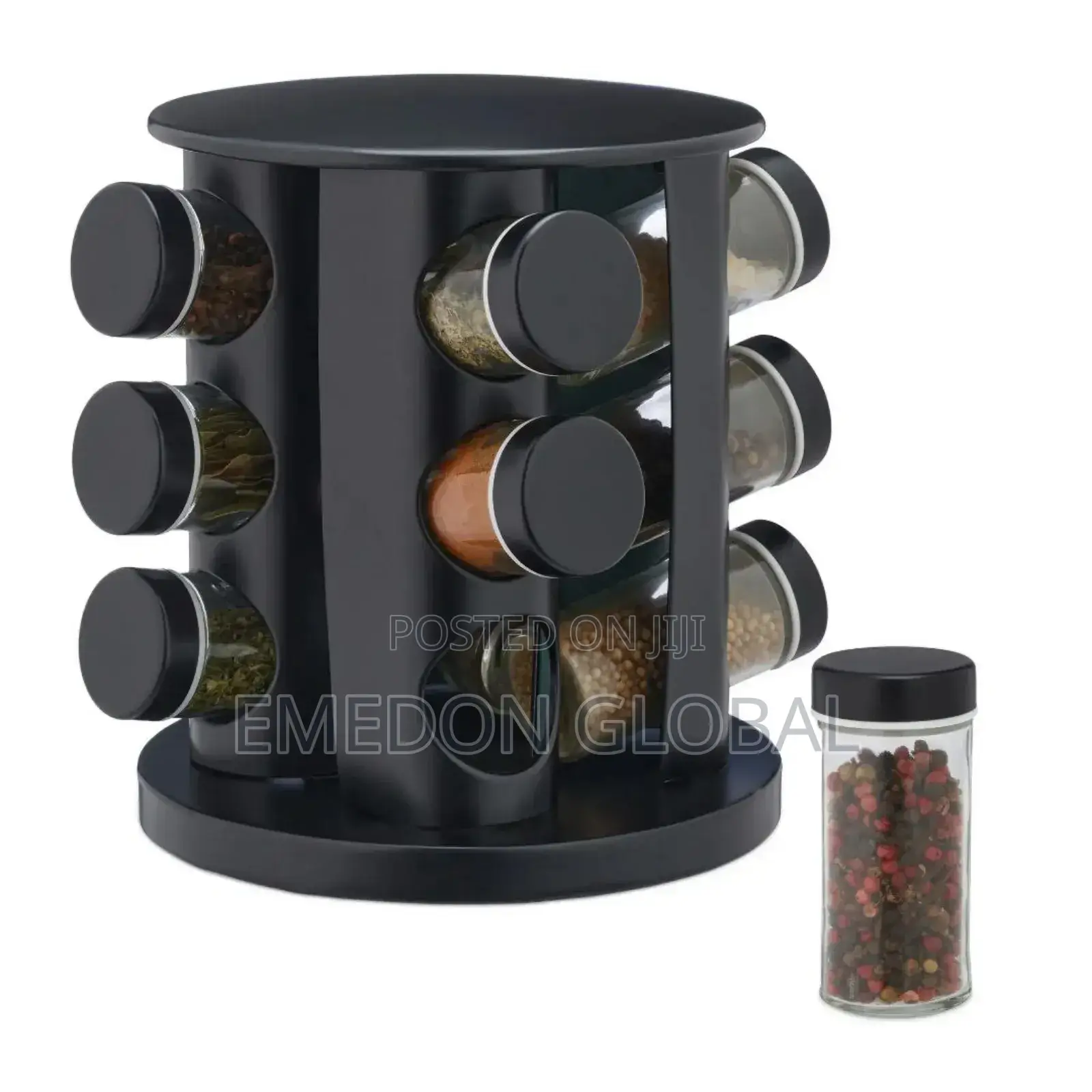 12 Jars Rotating Spice Rack Organizer