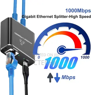 High-Speed Gigabit Ethernet Splitter 1 to 2. 1000mbps