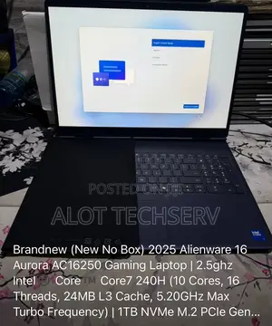 New Laptop Dell Alienware 16 Aurora 16GB Intel Core 7 SSD 1T