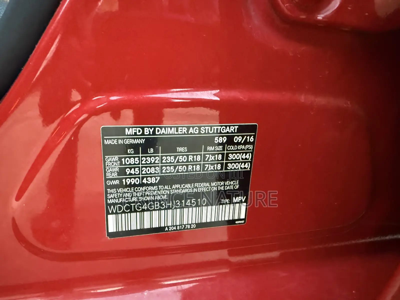 Mercedes-Benz GLA-Class 2017 Red