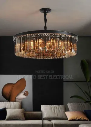 Black Crystal Chandelier Light Dining Sitting Room Light