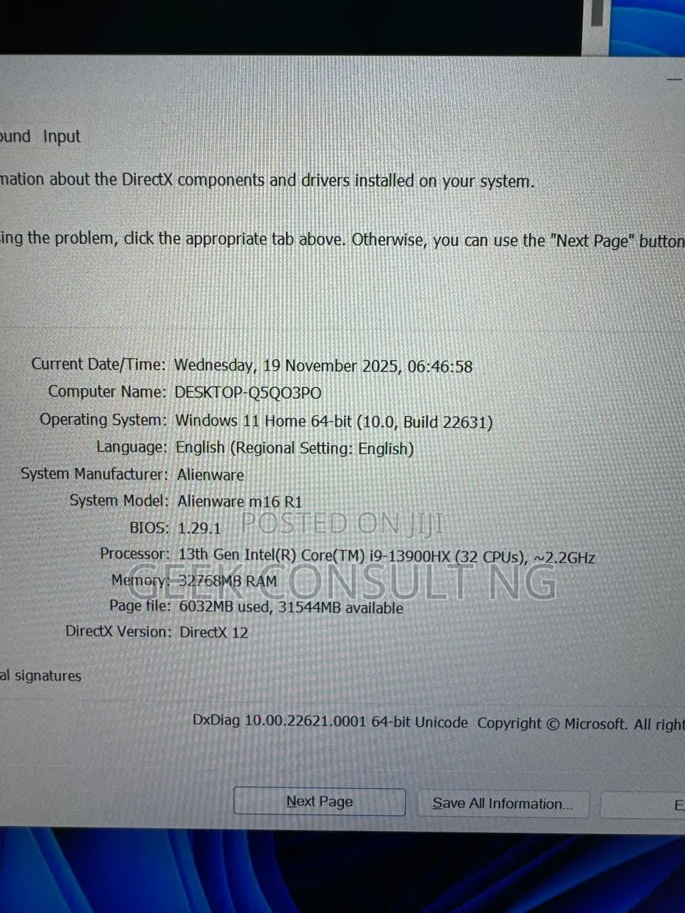 Laptop Dell Alienware M16 R1 32GB Intel Core i9 SSD 2T