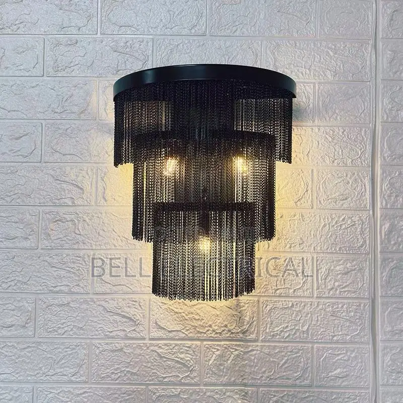 2026 Wall Lamp With Black Chains