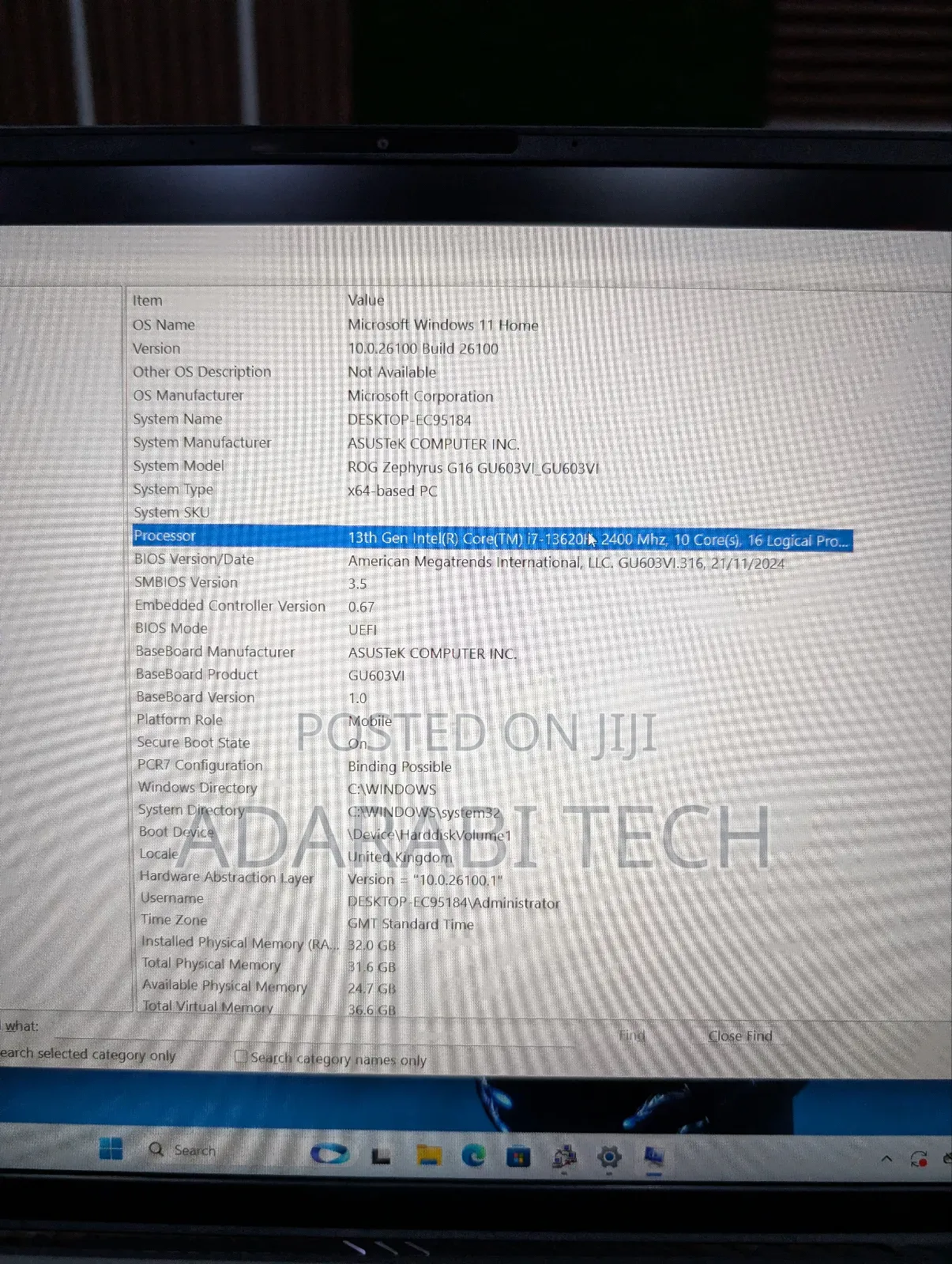 Laptop Asus ROG Zephyrus G16 32GB Intel Core I7 SSD 2T