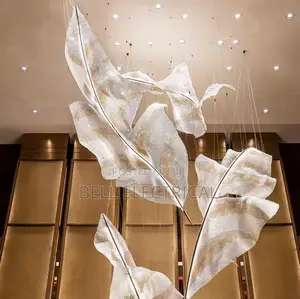 Personalized Chandeliers Hotel Lobby Crystal Bead Leaf