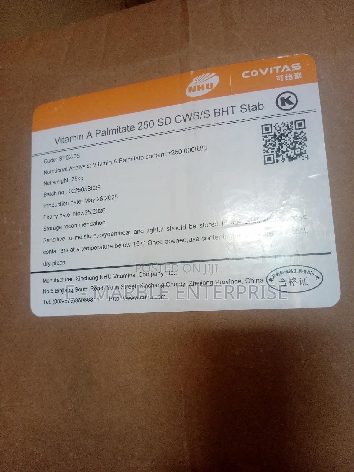 Vitamin a Palmitate 250,000 Iu/G